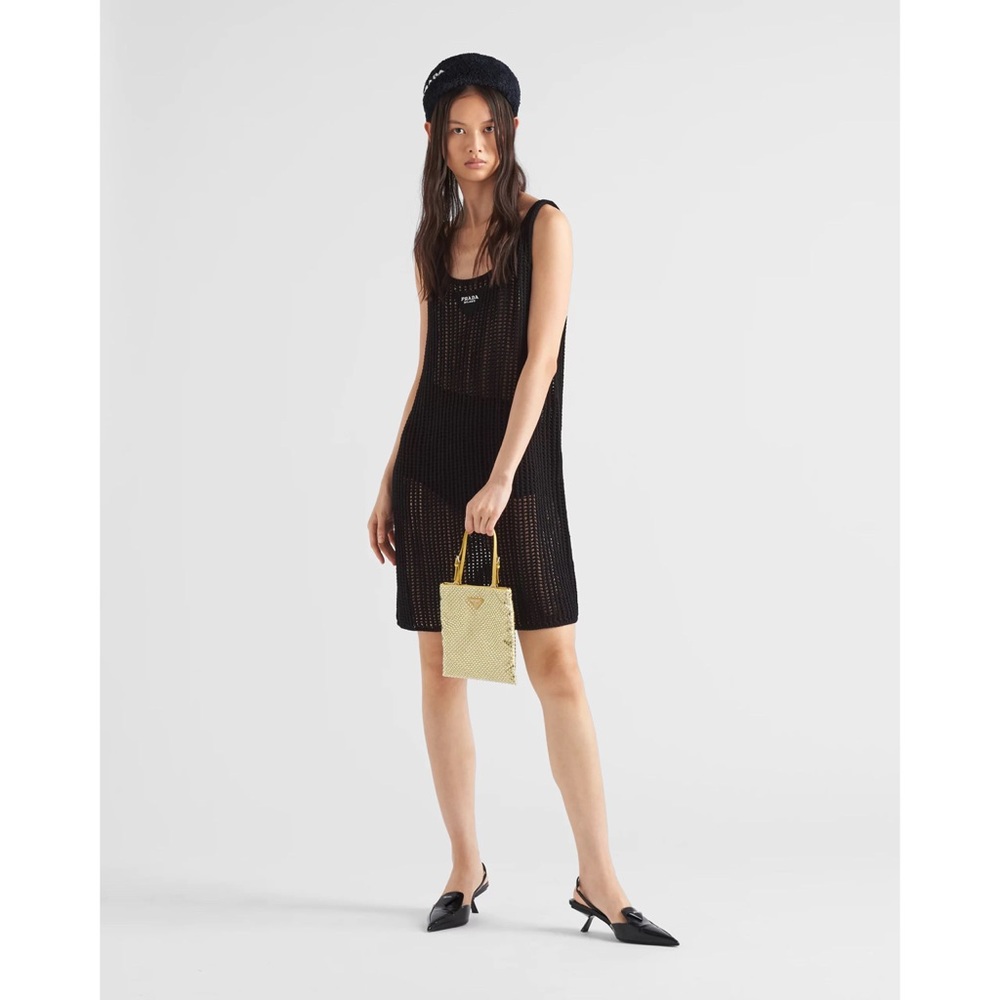 Prada Openwork Cotton Mini Dress